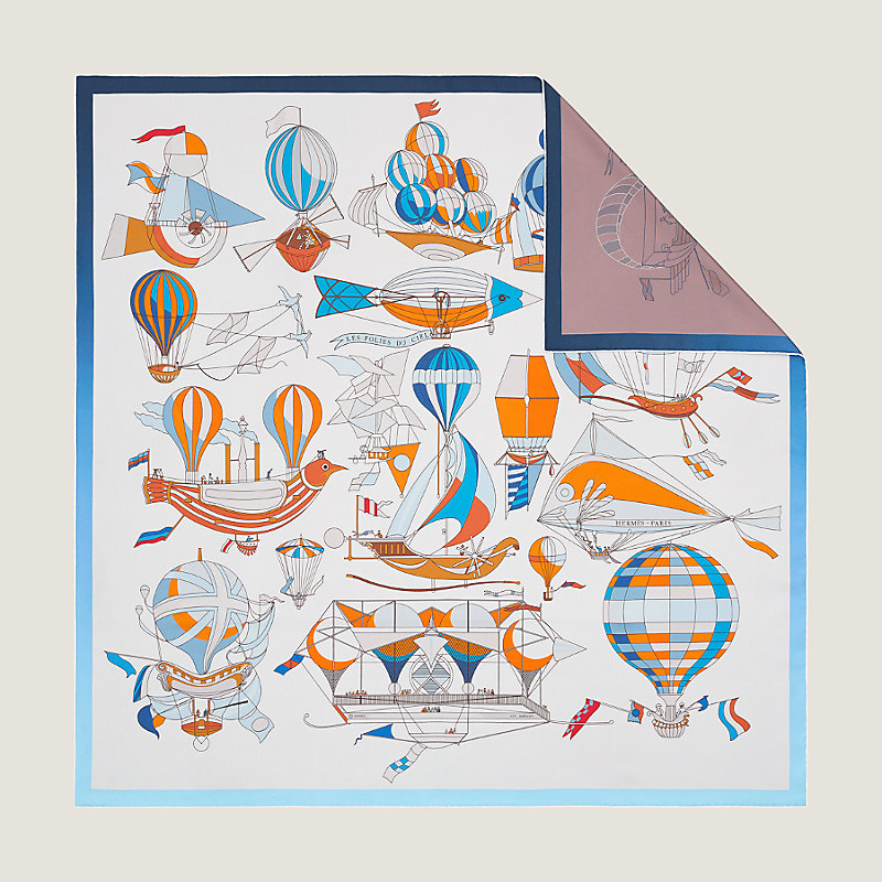 HERMES エルメス スカーフ カレ90 『LES FOLIES DU CIEL （大気